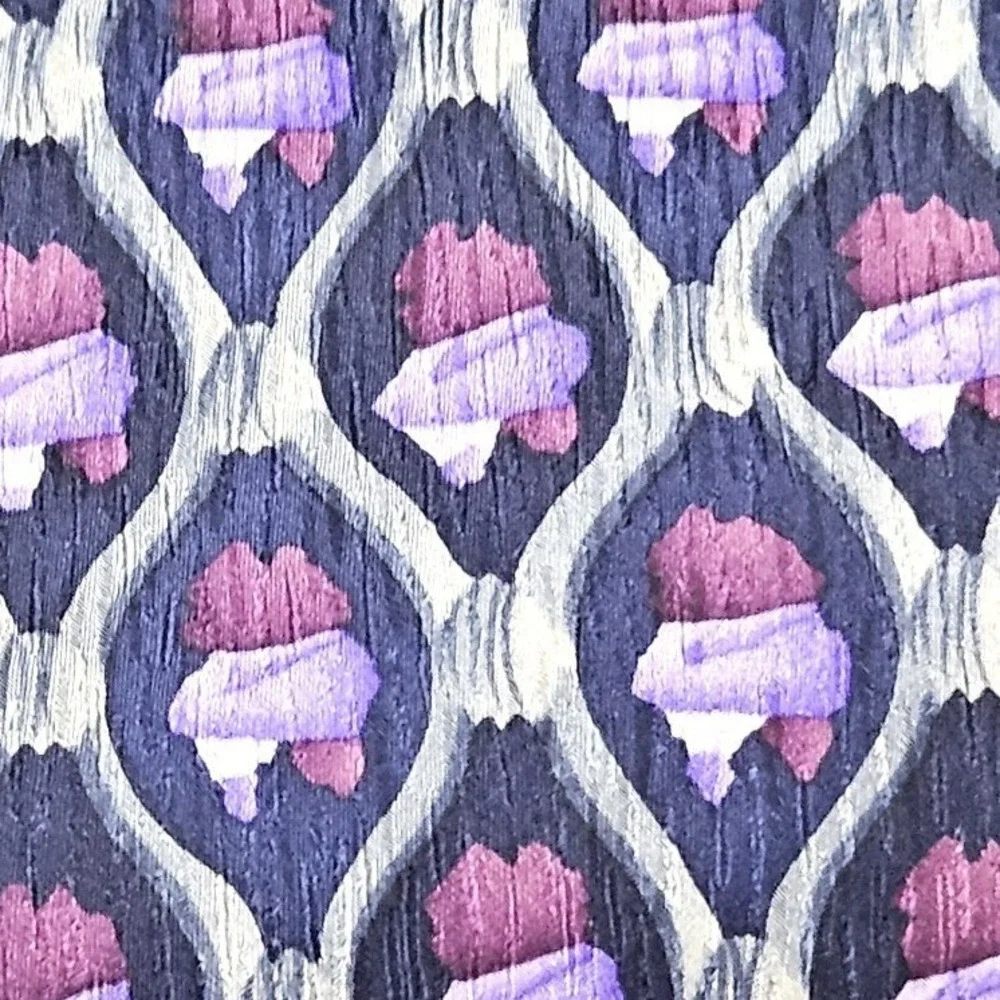Cocktail Collection Tie Purple Geometric Abstract Silk Formal Business Office